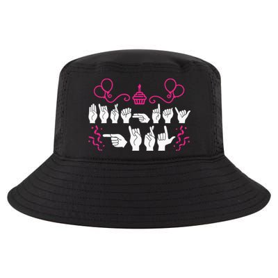 funny Birthday ASL American Sign Language Cool Comfort Performance Bucket Hat