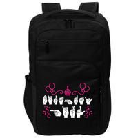 funny Birthday ASL American Sign Language Impact Tech Backpack
