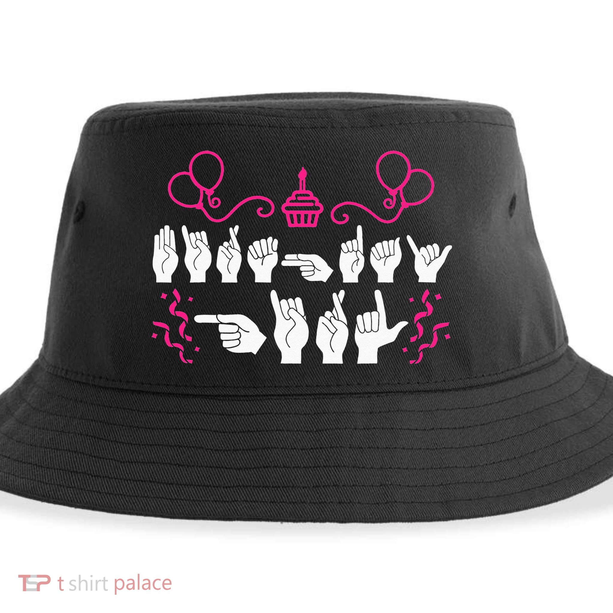 funny Birthday ASL American Sign Language Sustainable Bucket Hat