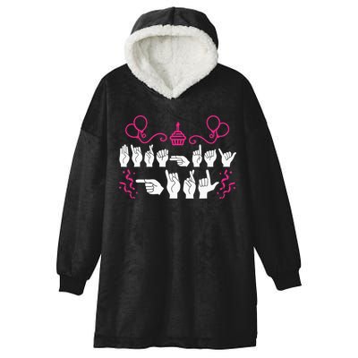funny Birthday ASL American Sign Language Hooded Wearable Blanket