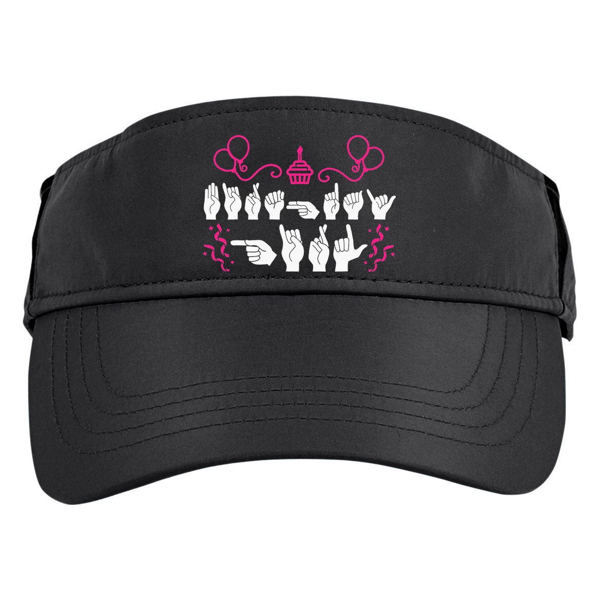 funny Birthday ASL American Sign Language Adult Drive Performance Visor