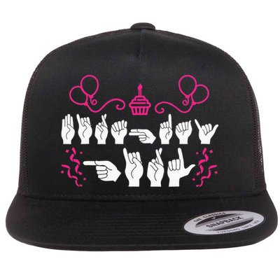 funny Birthday ASL American Sign Language Flatbill Hat