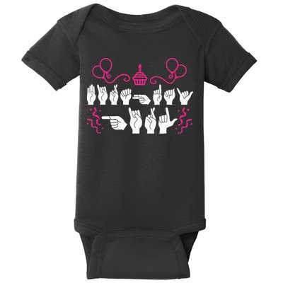 funny Birthday ASL American Sign Language Baby Bodysuit
