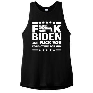 F*ucK Biden And F You For Voting For Him Ladies PosiCharge Tri-Blend Wicking Tank