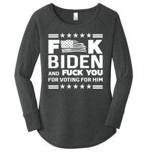 F*ucK Biden And F You For Voting For Him Women's Perfect Tri Tunic Long Sleeve Shirt