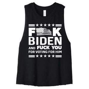 F*ucK Biden And F You For Voting For Him Women's Racerback Cropped Tank