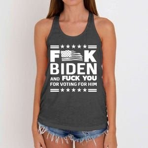 F*ucK Biden And F You For Voting For Him Women's Knotted Racerback Tank