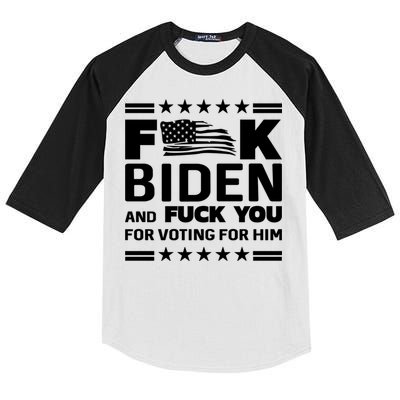 F*ucK Biden And F You For Voting For Him Kids Colorblock Raglan Jersey