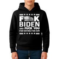 F*ucK Biden And F You For Voting For Him Kids Hoodie