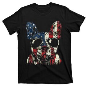 French Bulldog American USA Flag 4th of July Frenchie T-Shirt