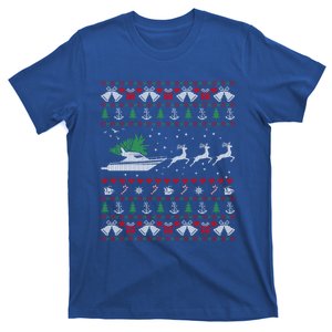 Funny Boat And Reindeer Christmas Ugly Cool Gift T-Shirt