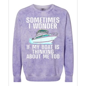 Funny Boat Art For Men Women Boating Watercraft Boat Owner Colorblast Crewneck Sweatshirt