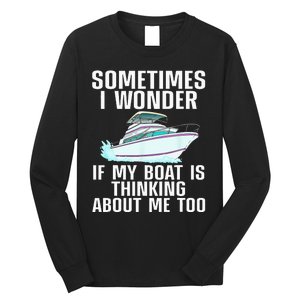 Funny Boat Art For Men Women Boating Watercraft Boat Owner Long Sleeve Shirt