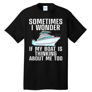 Funny Boat Art For Men Women Boating Watercraft Boat Owner Tall T-Shirt