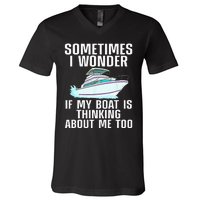 Funny Boat Art For Men Women Boating Watercraft Boat Owner V-Neck T-Shirt