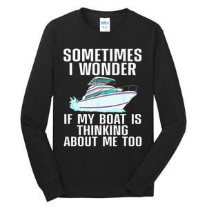 Funny Boat Art For Men Women Boating Watercraft Boat Owner Tall Long Sleeve T-Shirt