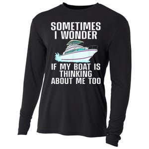 Funny Boat Art For Men Women Boating Watercraft Boat Owner Cooling Performance Long Sleeve Crew