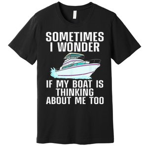 Funny Boat Art For Men Women Boating Watercraft Boat Owner Premium T-Shirt