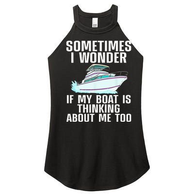 Funny Boat Art For Men Women Boating Watercraft Boat Owner Women’s Perfect Tri Rocker Tank