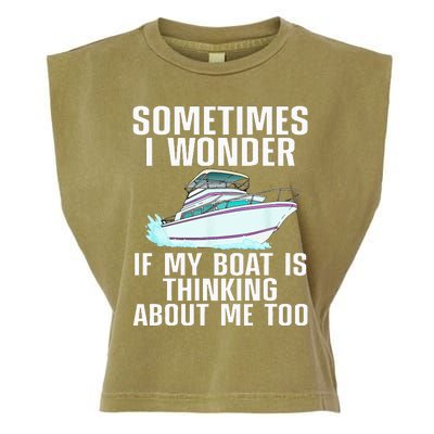 Funny Boat Art For Men Women Boating Watercraft Boat Owner Garment-Dyed Women's Muscle Tee