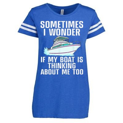 Funny Boat Art For Men Women Boating Watercraft Boat Owner Enza Ladies Jersey Football T-Shirt