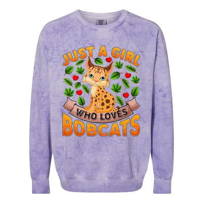 Funny Bobcat Animal Lover Just A Girl Who Loves Bobcats Colorblast Crewneck Sweatshirt