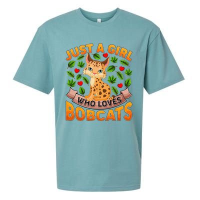 Funny Bobcat Animal Lover Just A Girl Who Loves Bobcats Sueded Cloud Jersey T-Shirt