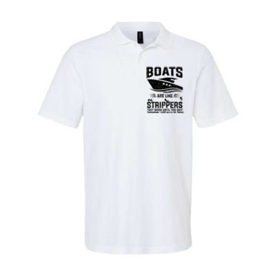 Funny Boats Are Like Strippers They Work Until You Quit Throwing Softstyle Adult Sport Polo