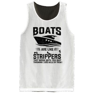 Funny Boats Are Like Strippers They Work Until You Quit Throwing Mesh Reversible Basketball Jersey Tank