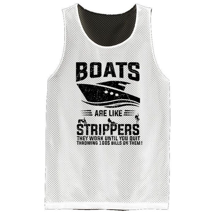 Funny Boats Are Like Strippers They Work Until You Quit Throwing Mesh Reversible Basketball Jersey Tank