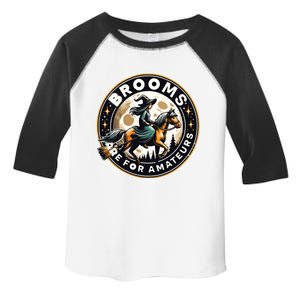 Funny Brooms Are For Amateurs Witch Riding Horse Halloween Vneck Toddler Fine Jersey T-Shirt