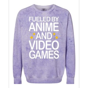 Fueled By Anime And Video Games Gaming Colorblast Crewneck Sweatshirt