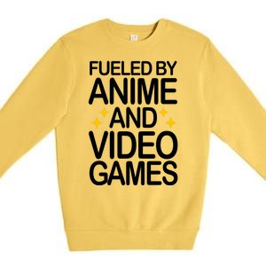 Fueled By Anime And Video Games Gaming Premium Crewneck Sweatshirt