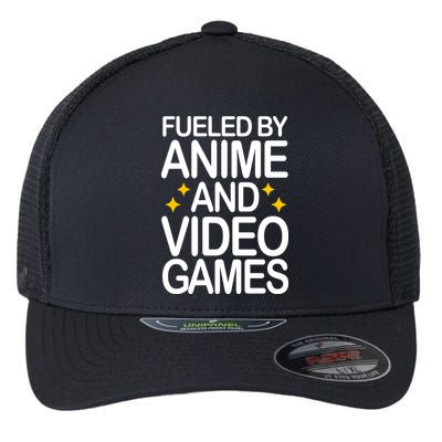 Fueled By Anime And Video Games Gaming Flexfit Unipanel Trucker Cap