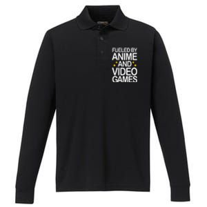 Fueled By Anime And Video Games Gaming Performance Long Sleeve Polo