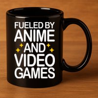 Fueled By Anime And Video Games Gaming 11oz C Handle Ceramic Mug
