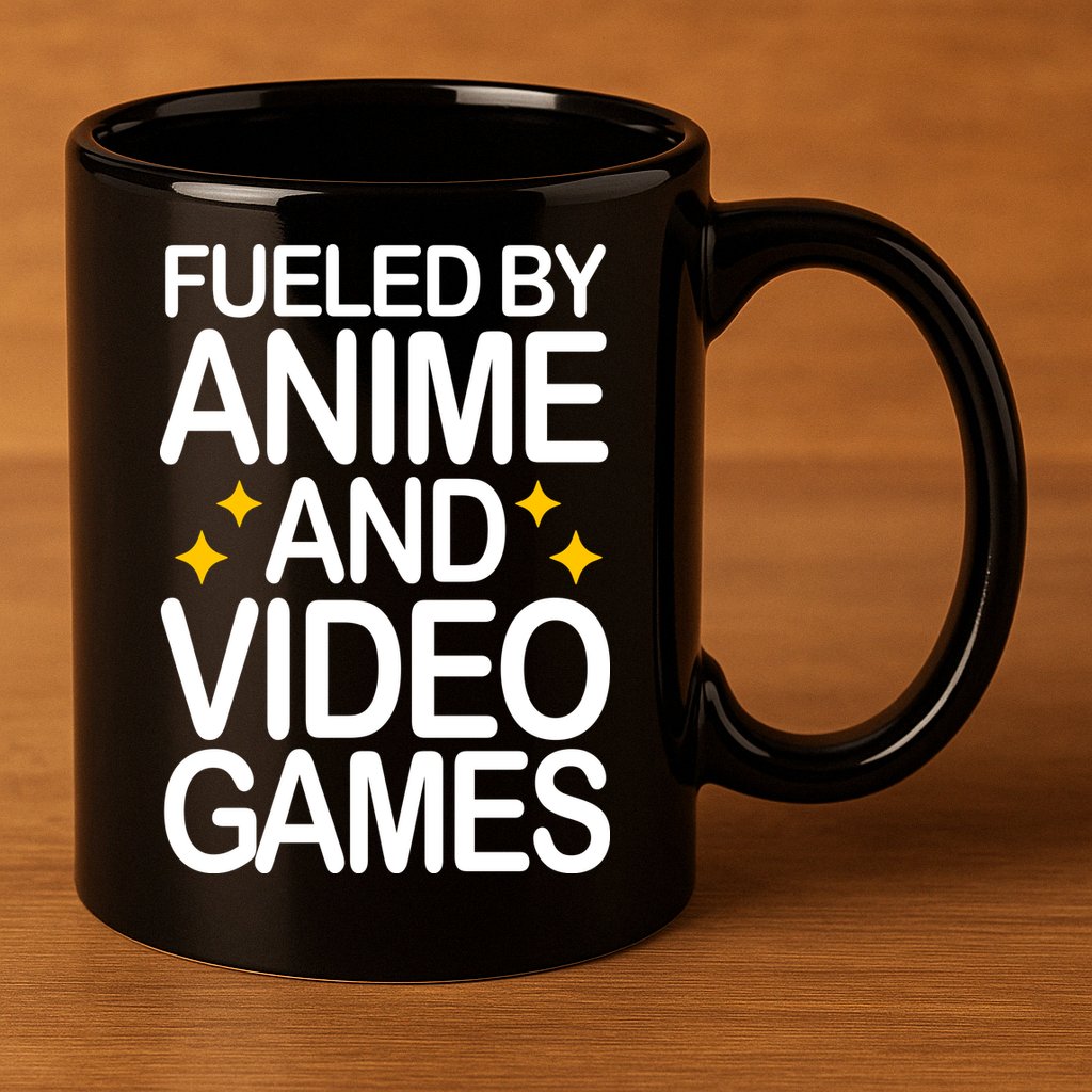 Fueled By Anime And Video Games Gaming 11oz C Handle Ceramic Mug