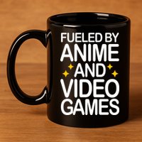 Fueled By Anime And Video Games Gaming 11oz C Handle Ceramic Mug