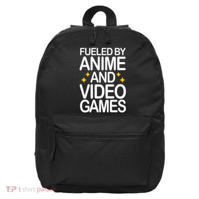 Fueled By Anime And Video Games Gaming 16 in Basic Backpack