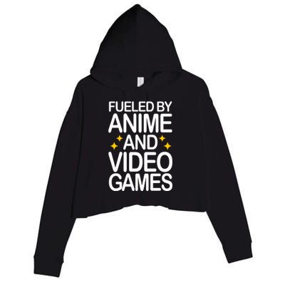 Fueled By Anime And Video Games Gaming Crop Fleece Hoodie