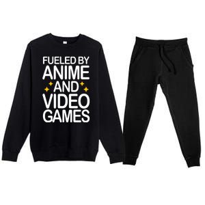 Fueled By Anime And Video Games Gaming Premium Crewneck Sweatsuit Set