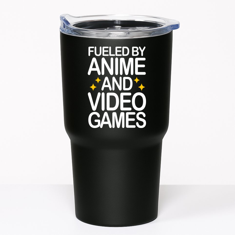 Fueled By Anime And Video Games Gaming Tumbler