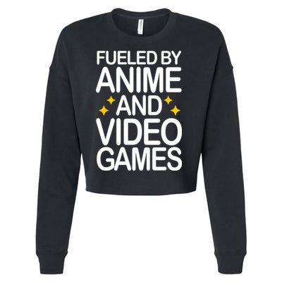Fueled By Anime And Video Games Gaming Cropped Pullover Crew