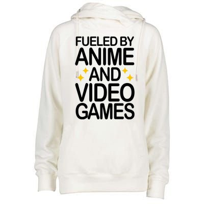 Fueled By Anime And Video Games Gaming Womens Funnel Neck Pullover Hood