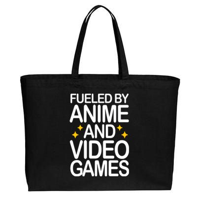 Fueled By Anime And Video Games Gaming Cotton Canvas Jumbo Tote