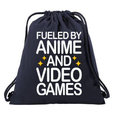 Fueled By Anime And Video Games Gaming Drawstring Bag