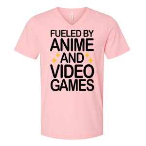 Fueled By Anime And Video Games Gaming V-Neck T-Shirt