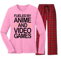 Fueled By Anime And Video Games Gaming Women's Long Sleeve Flannel Pajama Set 