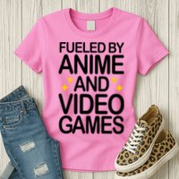 Fueled By Anime And Video Games Gaming Womens T-Shirt