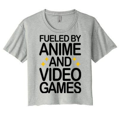 Fueled By Anime And Video Games Gaming Women's Crop Top Tee